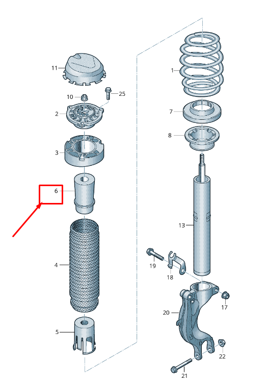 NEW VW TOUAREG CR FRONT SHOCK ABSORBER RUBBER STOP 4M4412131C ORIGINAL