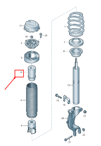NEW VW TOUAREG CR FRONT SHOCK ABSORBER RUBBER STOP 4M4412131C ORIGINAL