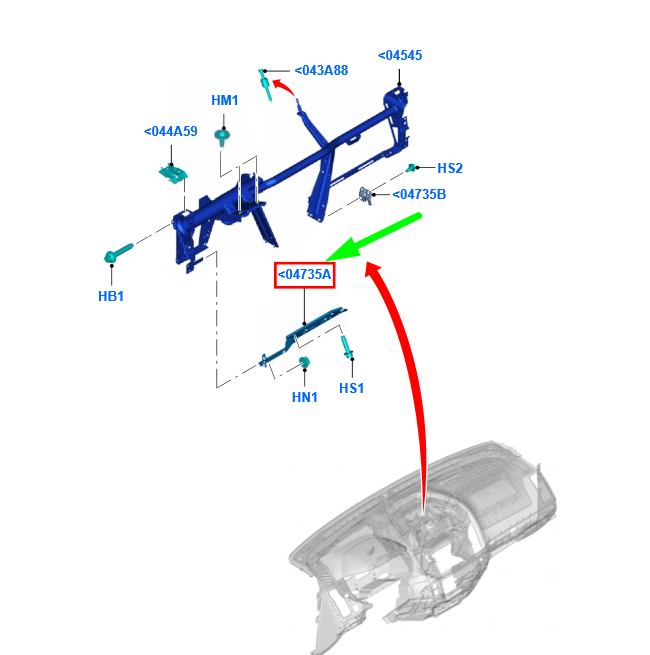 new ford ranger t6 mk1 instrument panel left reinforcement lhd 5238446 original