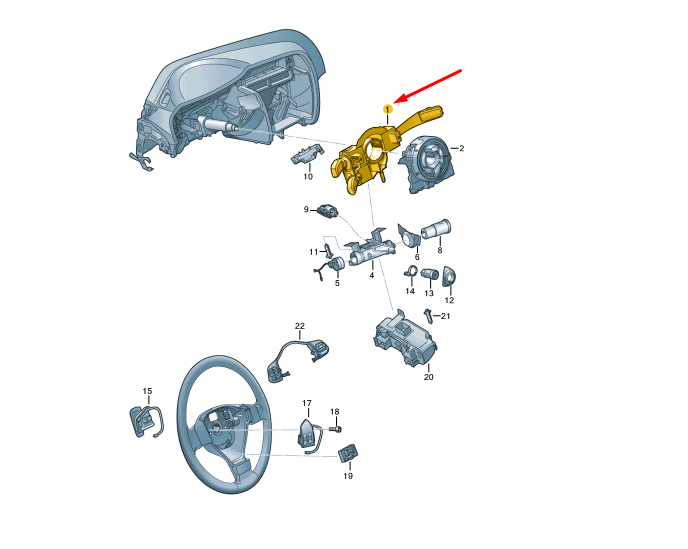 new volkswagen tiguan 5n mk1 steering column combi switch 5k0953502k9b9 original