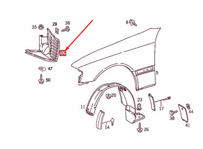 NEW MB C W202 FRONT RIGHT FENDER WHEELHOUSE COVER A2026982230 ORIGINAL