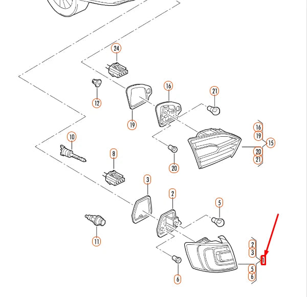 NEW VW JETTA A6 REAR RIGHT OUTER TAILLIGHT 5C6945096D