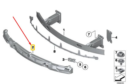 NEW BMW Z4 ROADSTER E89 FRONT BUMPER SHOCK ABSORBER 7192166 51117192166 ORIGINAL