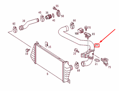 new mercedes-benz sprinter 903 intercooler hose a9015284782 original