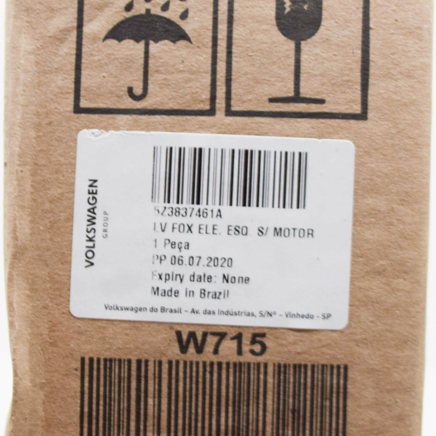 NEW VOLKSWAGEN FOX FRONT LEFT DOOR WINDOW GLASS REGULATOR 5Z3837461A