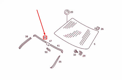 NEW MERCEDES-BENZ S W126 WINDSHIELD TOP RIGHT MOULDING A1266703822 ORIGINAL