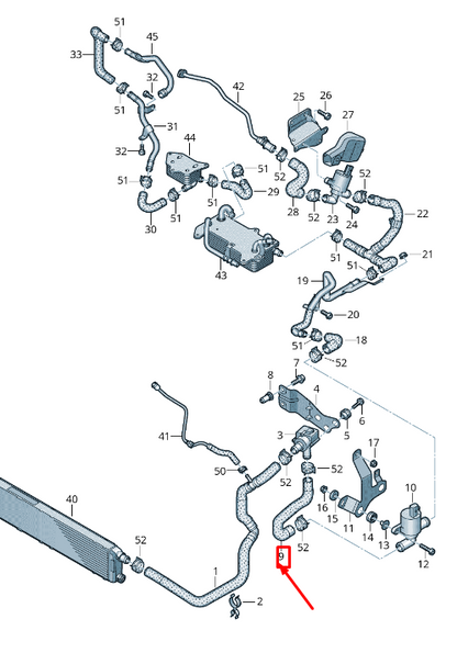 NEW AUDI RSQ8 ENGINE COOLANT HOSE 4M8121103 ORIGINAL