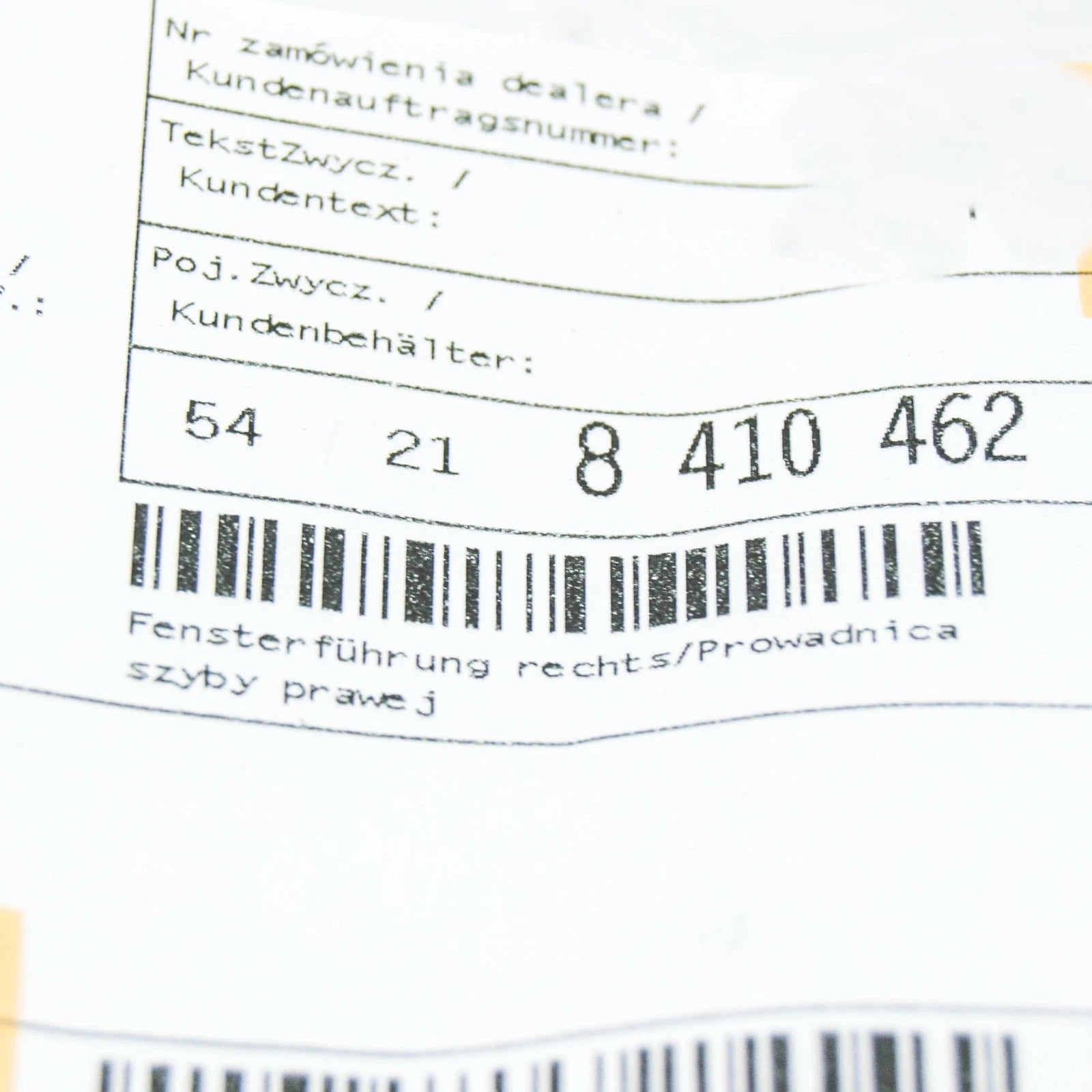 NEW BMW Z3 ROADSTER E36 HARDTOP RIGHT WINDOW GUIDE 54218410462 8410462 ORIGINAL