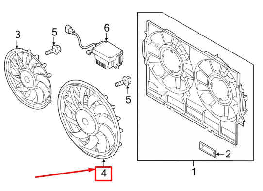 NEW AUDI A6 C7 LEFT RADIATOR FAN 8K0959455AB ORIGINAL