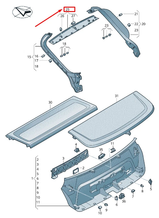 NEW AUDI E-TRON GEN UPPER CENTRE REAR LID TRIM PANEL 4K48676064PK