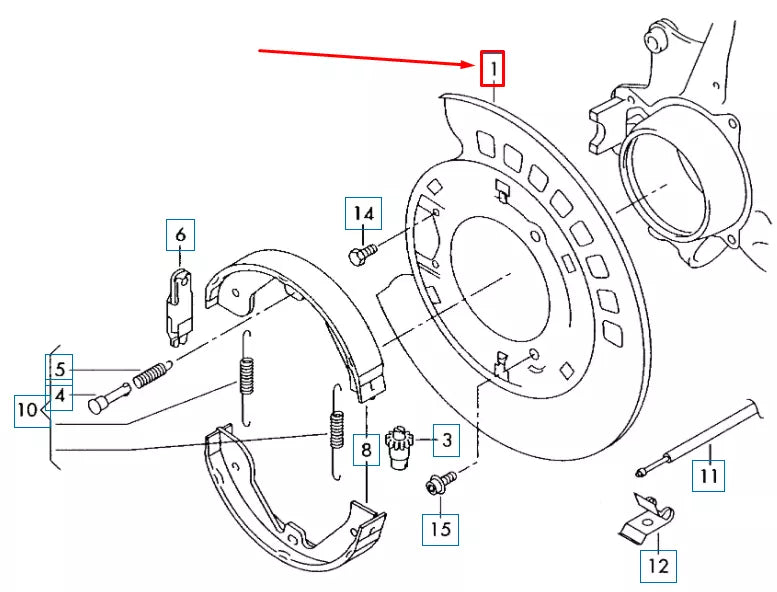NEW VW TOUAREG 7L LEFT BRAKE BACKING PLATE 7L0609451B