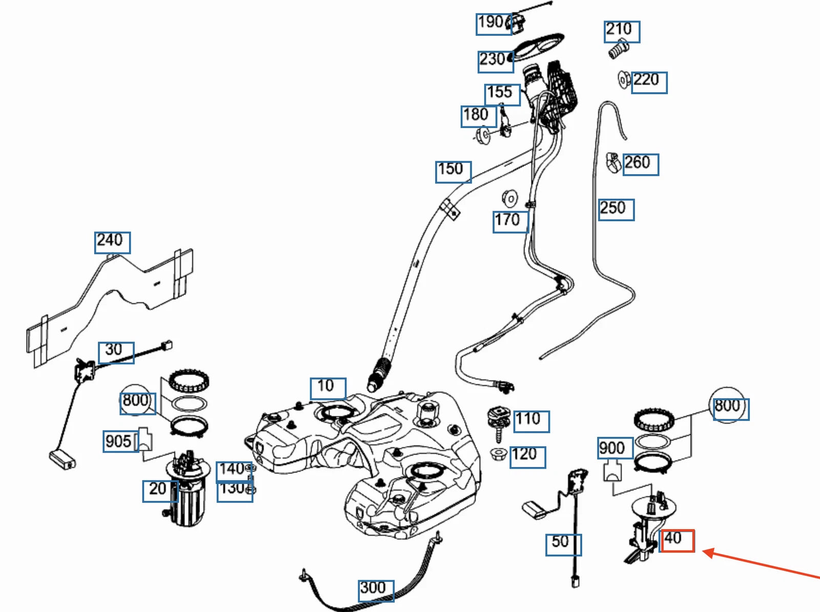 NEW MERCEDES-BENZ ML W166 FUEL TANK SUCTION JET PUMP A1664703194 ORIGINAL