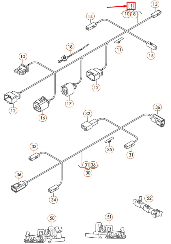 NEW VOLKSWAGEN CC LEFT TAILGATE CABLE SET RHD 3C8971182J