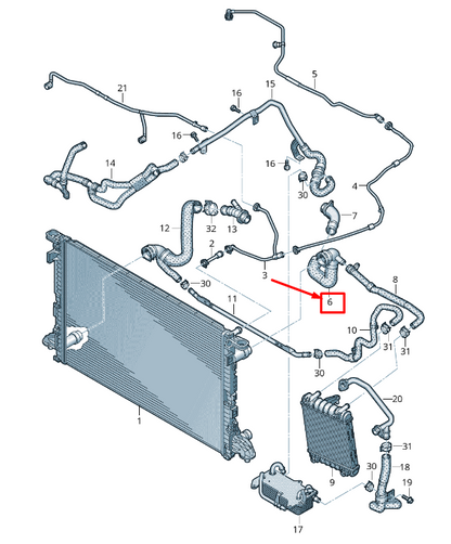 NEW AUDI TT FV RADIATOR COOLANT HOSE 8W0122101BD ORIGINAL