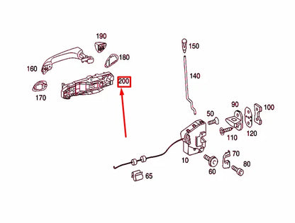 NEW MB C W203 REAR RIGHT DOOR HANDLE BEARING BRACKET A2037601034 ORIGINAL