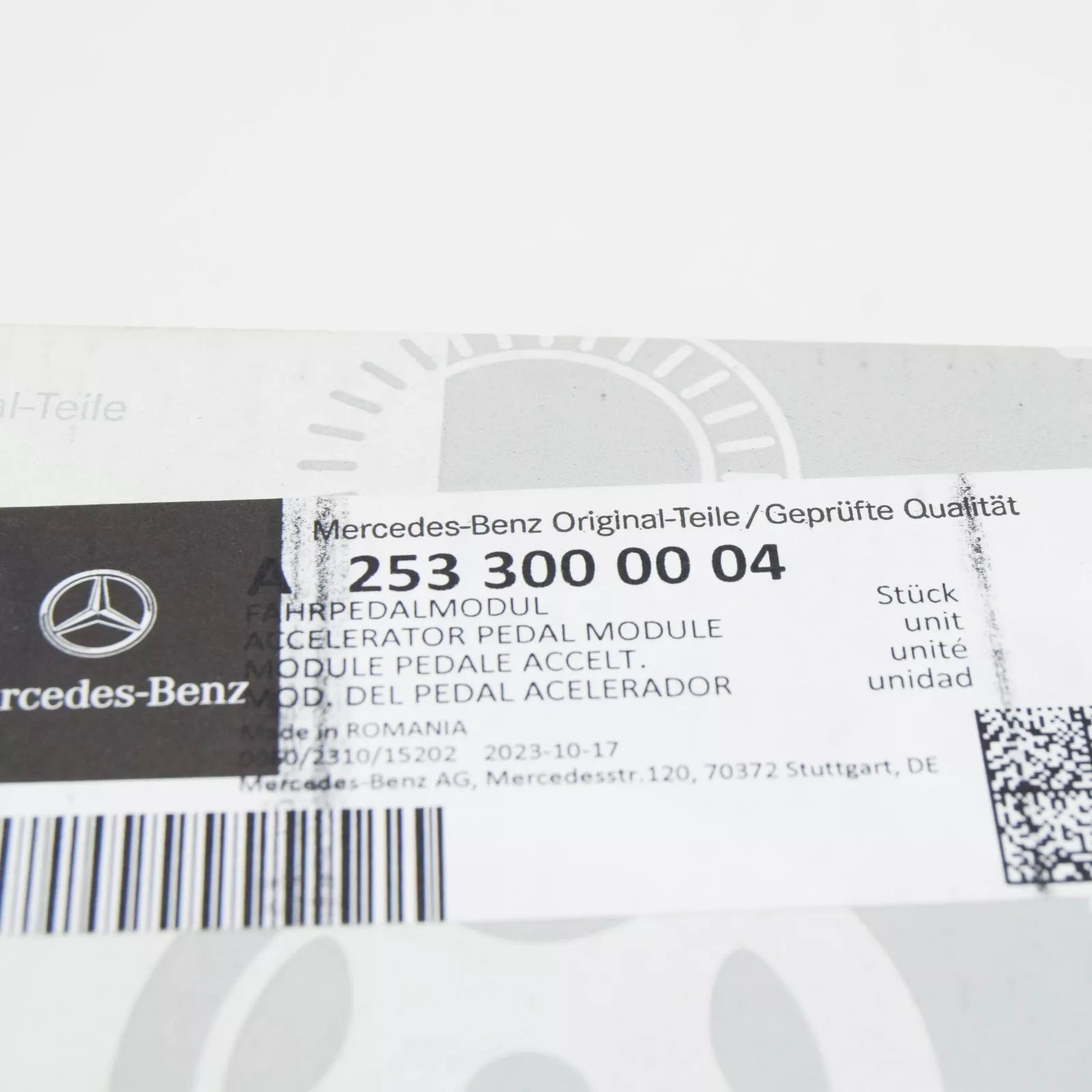 NEW MERCEDES-BENZ GLC COUPE C253 ACCELERATOR PEDAL LHD A2533000004 ORIGINAL