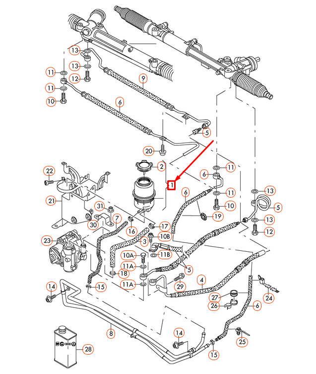 NEW AUDI A6 4F C6 POWER STEERING RESERVOIR TANK 4F0422371E ORIGINAL