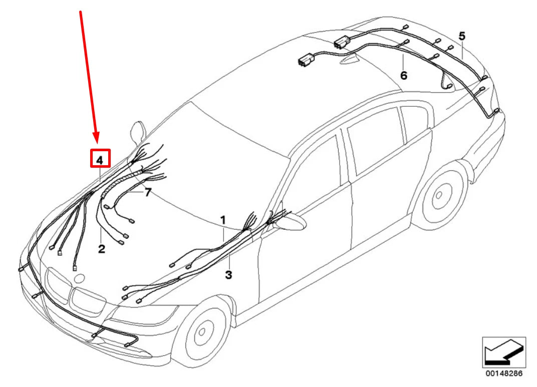 NEW BMW 3 E90 FRONT RIGHT REPAIR SECTION HARNESS 61129238717 9238717 ORIGINAL