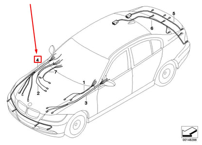 NEW BMW 3 E90 FRONT RIGHT REPAIR SECTION HARNESS 61129238717 9238717 ORIGINAL