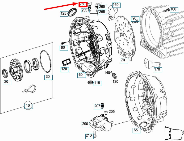 NEW MERCEDES-BENZ ML W164 TRANSMISSION BREATHER A7252709203 ORIGINAL