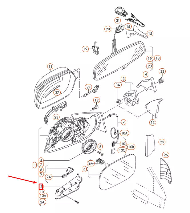 NEW AUDI A4 B8 FRONT RIGHT DOOR MIRROR LOWER TRIM COVER 8T085852401C ORIGINAL
