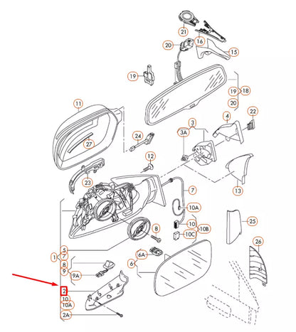 NEW AUDI A4 B8 FRONT RIGHT DOOR MIRROR LOWER TRIM COVER 8T085852401C ORIGINAL