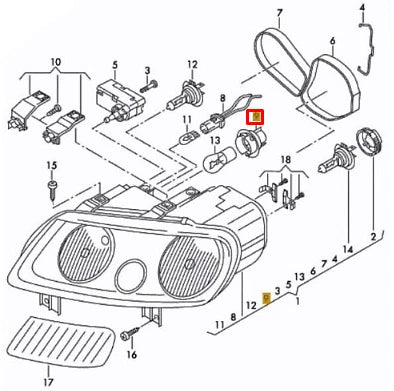 NEW VW CADDY MK3 HEADLIGHT TURN INDICATOR LIGHT BULB HOLDER 2K0953123 ORIGINAL