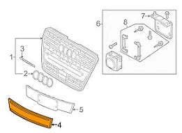 NEW AUDI Q7 FRONT GRILL NUMBER PLATE FILLER DELETE BLACK 4L08072873FZ