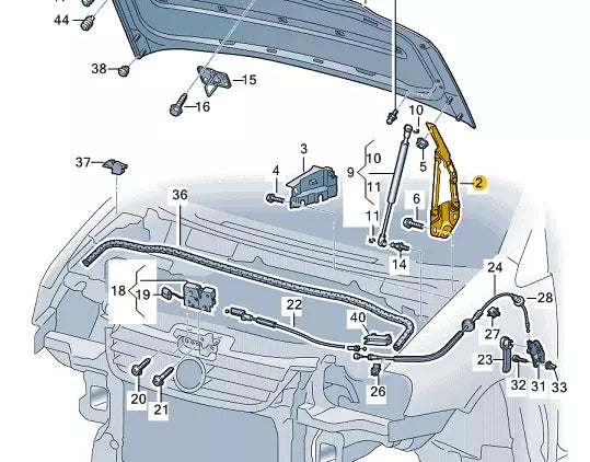 NEW VOLKSWAGEN TOURAN 1T FRONT RIGHT BONNET HINGE 1T0823302F ORIGINAL