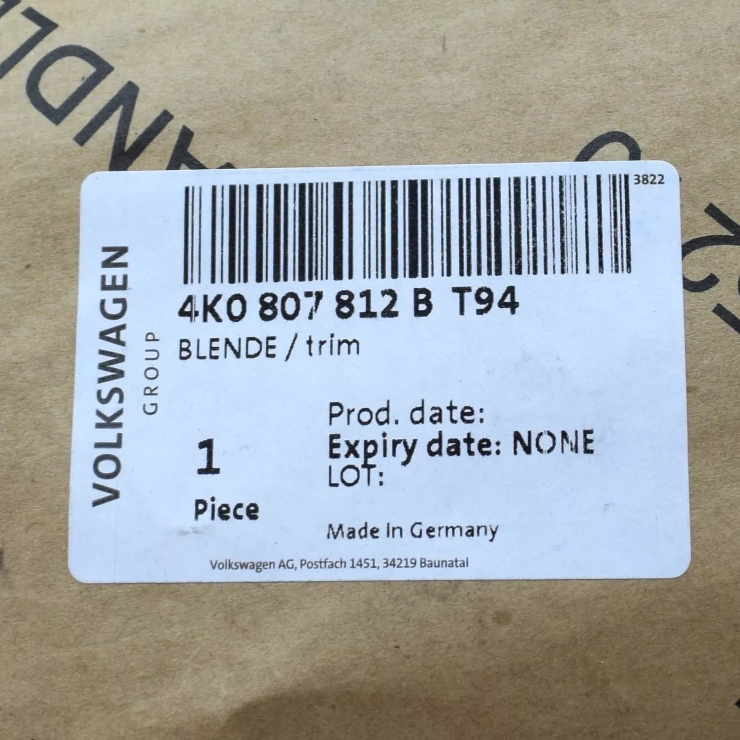 NEW AUDI A6 4A C8 RIGHT EXHAUST PIPE TIP TRIM 4K0807812BT94 ORIGINAL