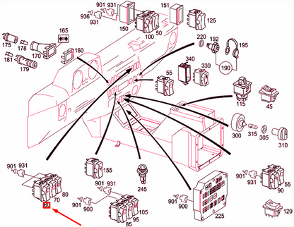 NEW MERCEDES-BENZ G W461 REAR WIPER WASHER SYSTEM SWITCH A4615450307 ORIGINAL