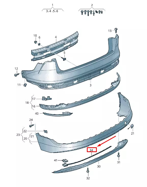 NEW AUDI E-TRON GEN REAR BUMPER SECURING STRIP 4KE807900A