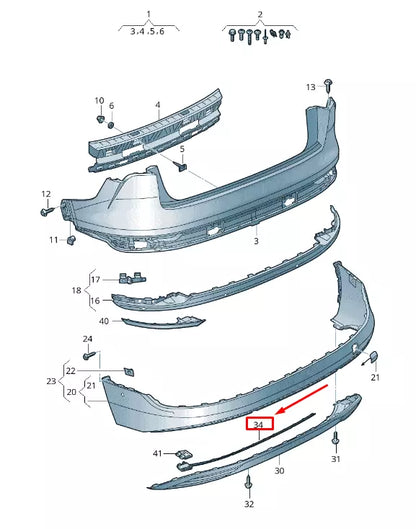 NEW AUDI E-TRON GEN REAR BUMPER SECURING STRIP 4KE807900A