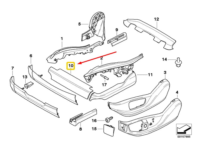 NEW BMW X5 E70 FRONT LEFT UPPER RAIL FINISHER TRIM 52107162235 ORIGINAL