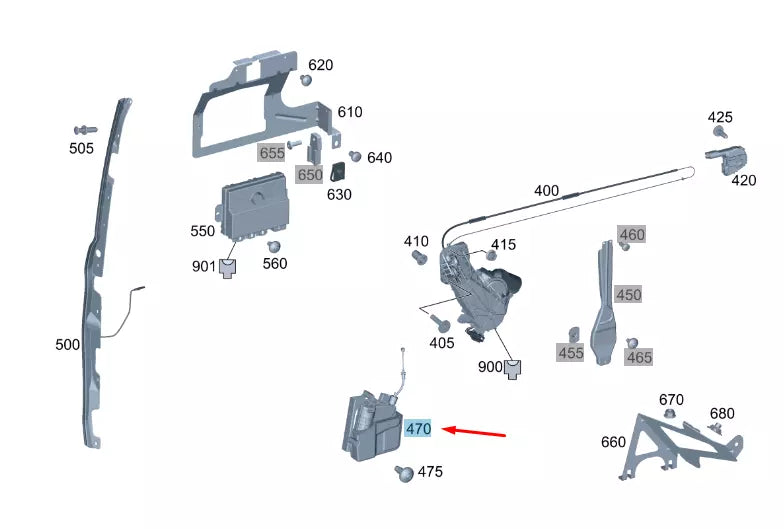 NEW MB VITO W447 REAR RIGHT POWER CLOSING SYSTEM DOOR DRIVE A4477600110 ORIGINAL