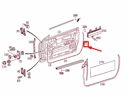 NEW MERCEDES-BENZ CLK C209 FRONT DOOR LEFT REAR RAIL A2097270535 ORIGINAL