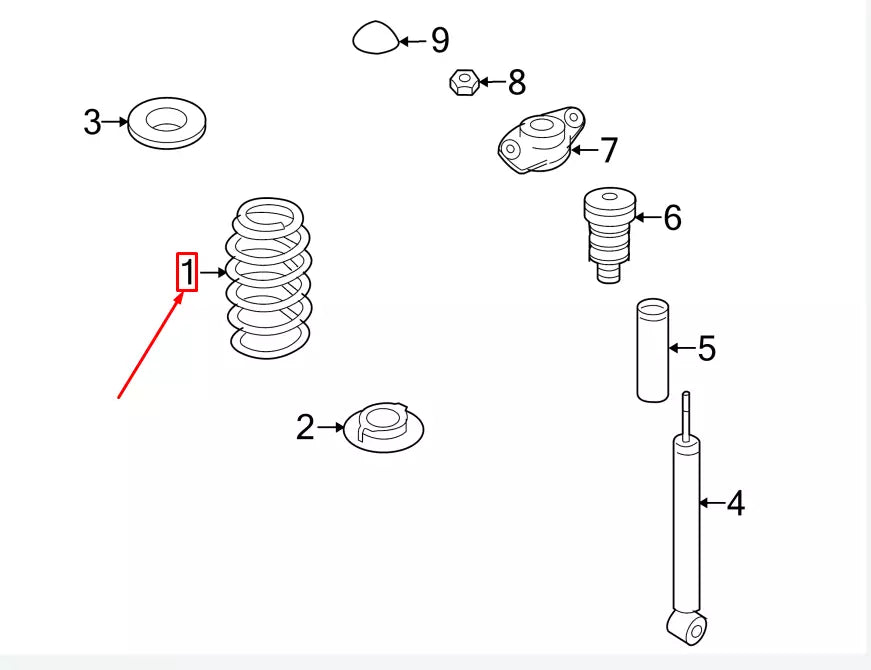 NEW VW GOLF VI 5K MK6 REAR COIL SPRING 1K0511115BR ORIGINAL