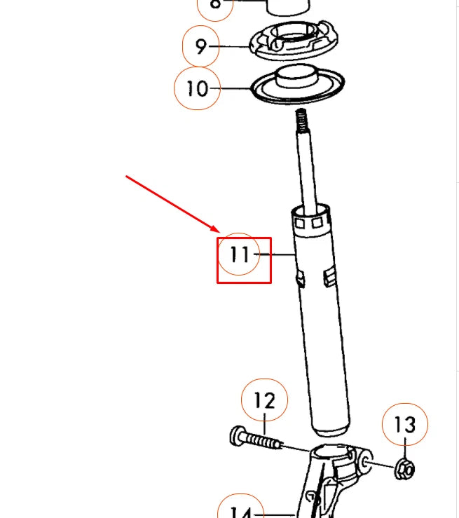 NEW AUDI A4 B8 FRONT GAS SHOCK ABSORBER 8K0413031BA ORIGINAL