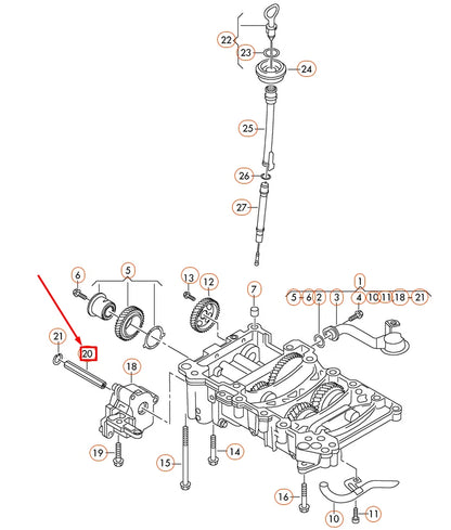 NEW AUDI A4 8E B7 ENGINE OIL PUMP FOLLOWER 03G115281E ORIGINAL