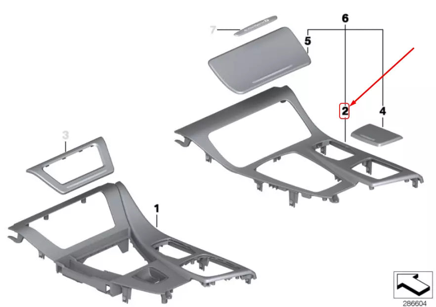 NEW BMW 5 F10 CENTRE CONSOLE ALUMINIUM COVER LHD 51168050693 ORIGINAL