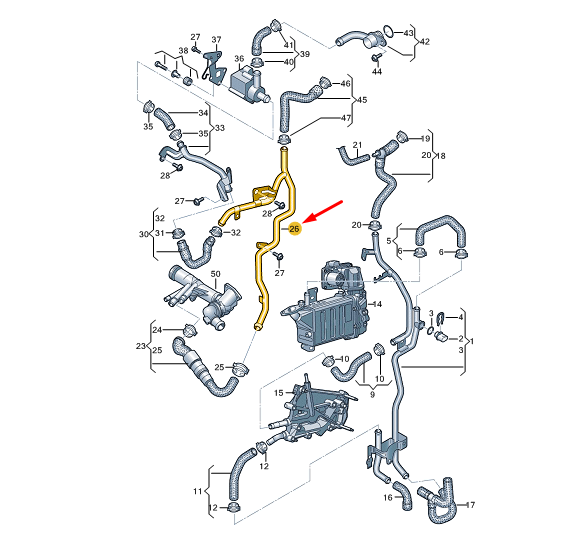 new vw transporter vi t6 coolant pipe 04l121397b original
