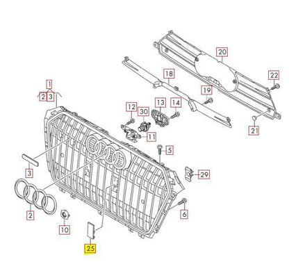 NEW AUDI A4 S4 FRONT LEFT COOLER GREY RADIATOR GRILLE TRIM 8W9807287MX3