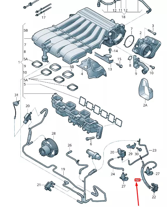 NEW VW TOUAREG 7P MK2 VACUUM HOSE 7P0133778