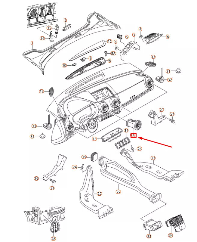 NEW AUDI A3 8V DASHBOARD FRESH AIR VENT 8V0820901C6PS ORIGINAL