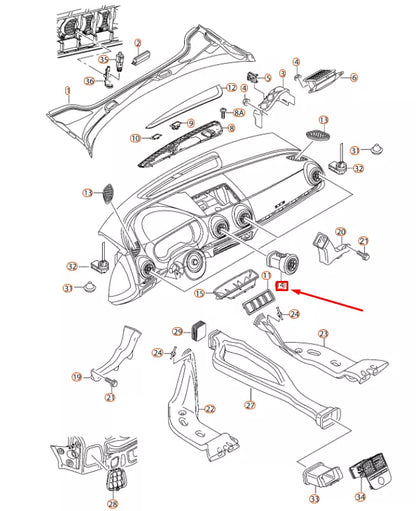 NEW AUDI A3 8V DASHBOARD FRESH AIR VENT 8V0820901C6PS ORIGINAL