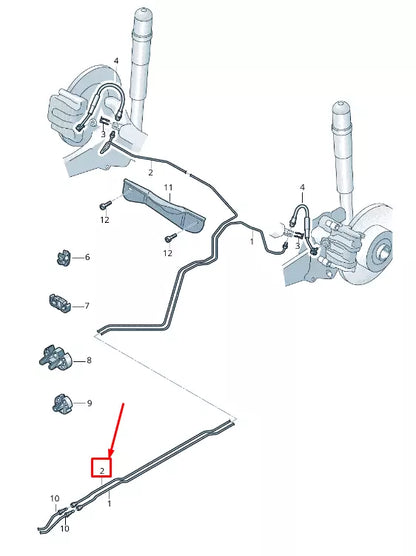 NEW AUDI TT FV BRAKE LINE FROM CONNECTING PIECE TO BRAKE HOSE 8S0614742J