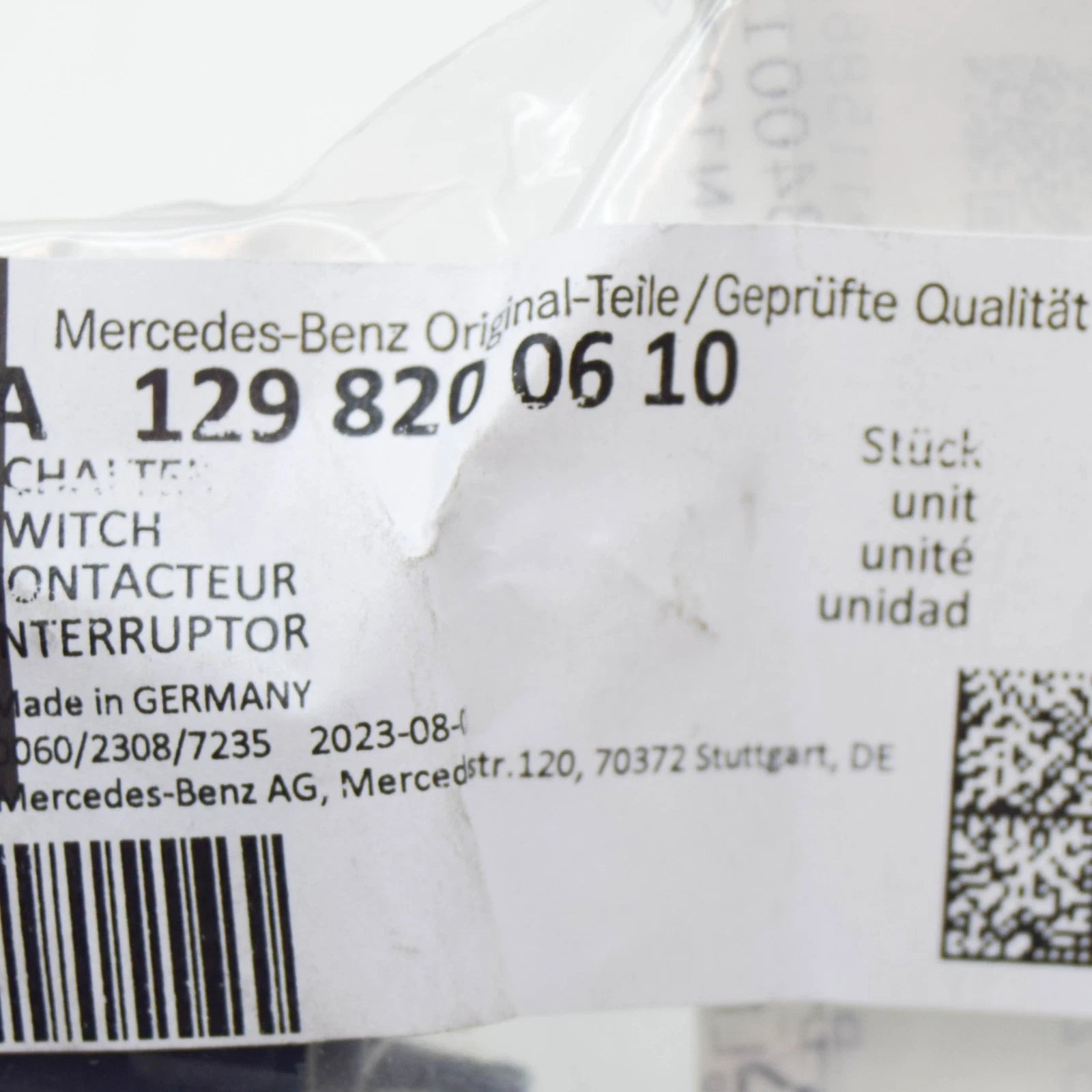 NEW MB C-CLASS W202 DOOR WING MIRROR CONTROL SWITCH A1298200610 ORIGINAL