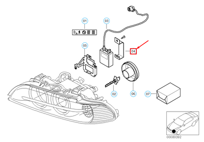 new bmw e39 sedan support f xenon light control unit 63126907422 original