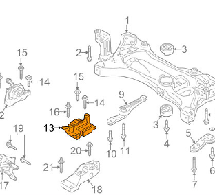 new volkswagen golf alltrack mk7 left engine mount 5q0199555bl original