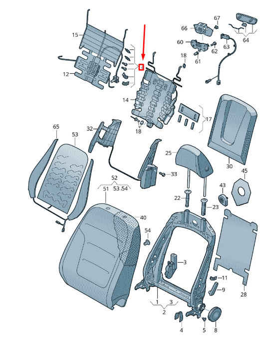 new vw touareg 7p mk2 front left seat back wire mat repair mat 8t0898943
